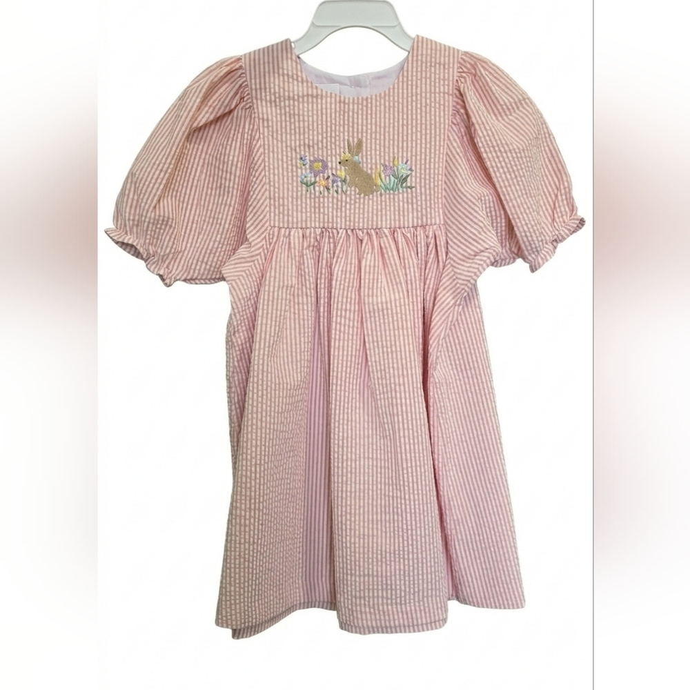 Bonnie Jean Pink Gingham Kids Dress with Embroidery